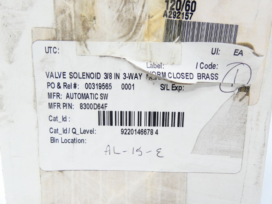 ASCO 8300D064F 120V 120PSI 3/8" NSMP