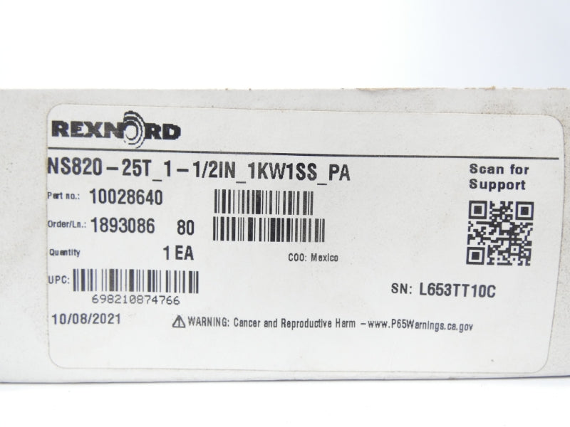 REXNORD NS820-25T-1-1/2IN-1KW1SS-PA NSMP