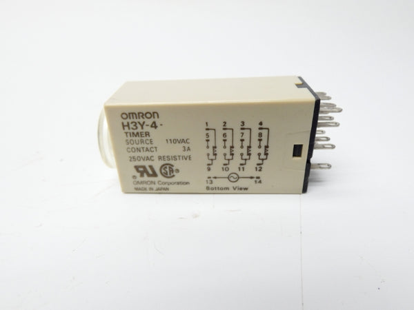 OMRON H3Y-4 110VAC 3A 0-1S UNMP