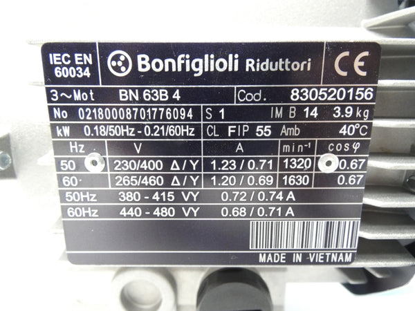 BONFIGLIOLI BN63B4 830520156 265/460V 1.20/0.69A NSNP