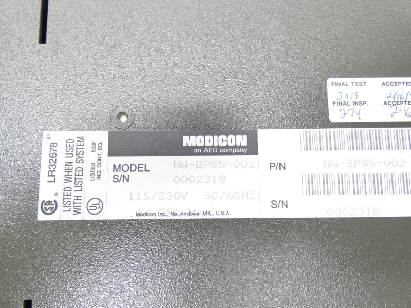 MODICON NW-BP85-002 115/230V .5/.25A NSNP