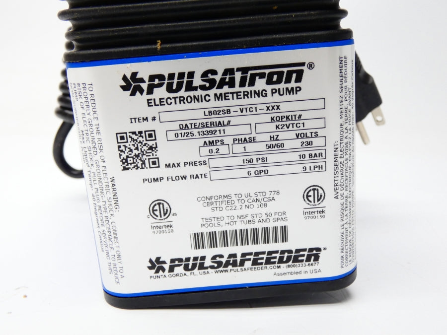 PULSATRON LB02SB-VTC1-XXX 230V 0.2A 150PSI NSMP