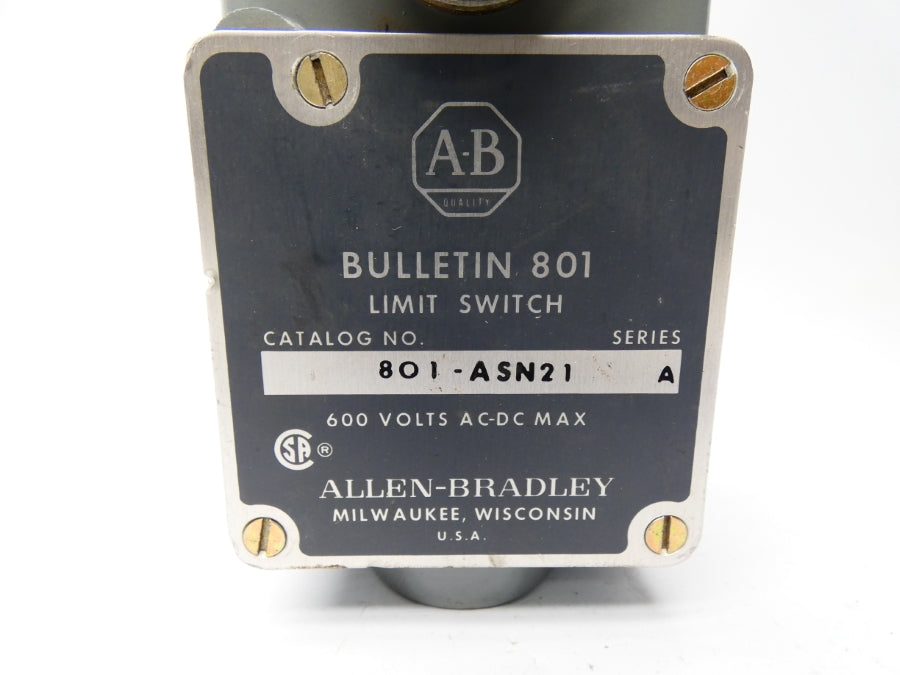 ALLEN BRADLEY 801-ASN21 SER. A 600V NSMP