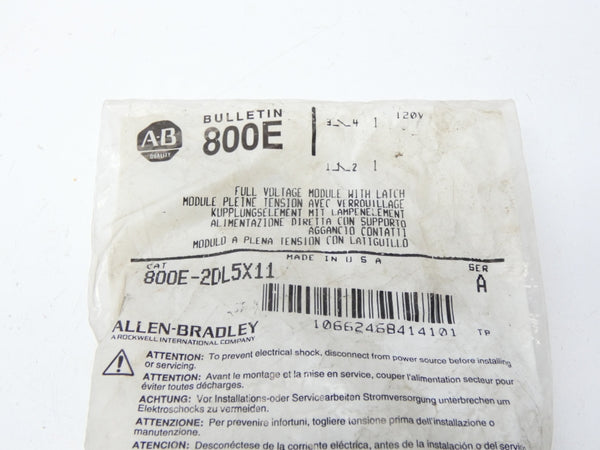 ALLEN BRADLEY 800E-2DL5X11 SER. A 120V NSMP