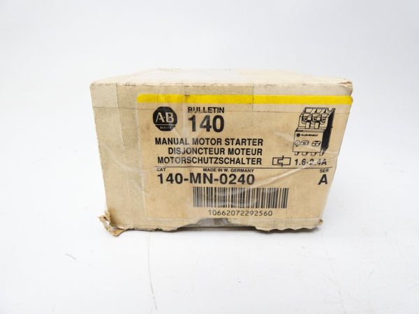ALLEN BRADLEY 140-MN-0240 SER. A 660V 1.6-2.4A (WH/YL) NSMP