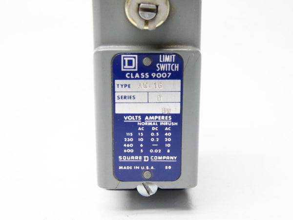 SQUARE D 9007AW-16 SER. D 600VAC 40A NSNP