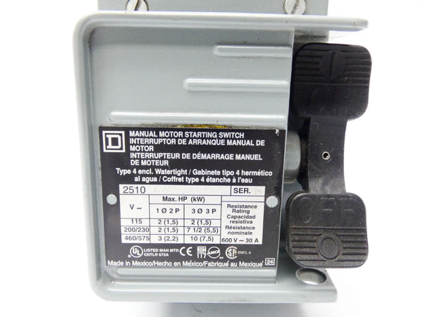 SQUARE D 2510KW2H0707 SER. B 460/575 30A NSNP