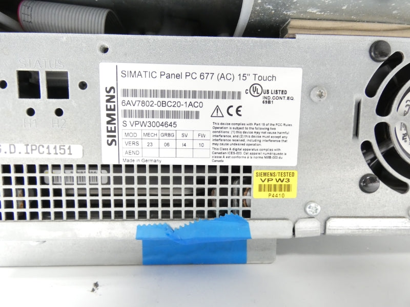 SIEMENS 6AV7802-0BC20-1AC0 100-240V (AS IS) UNMP