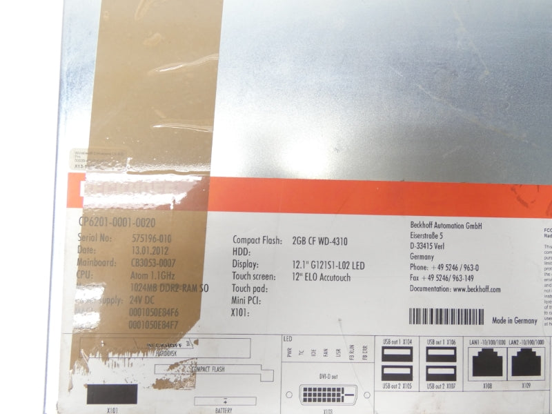 BECKHOFF CP6201-0011-0020 UNMP