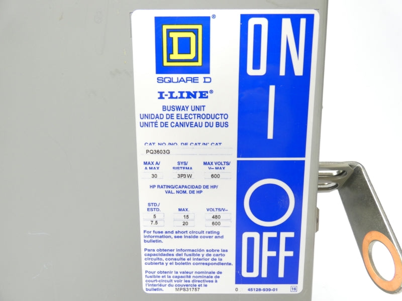 SQUARE D PQ3603G 600V 30A (AS PICTURED)  NSNP