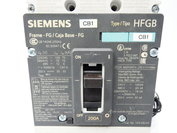 SIEMENS HFK3B200 3VL3525-3RR30-0AA0 600V 200A UNMP
