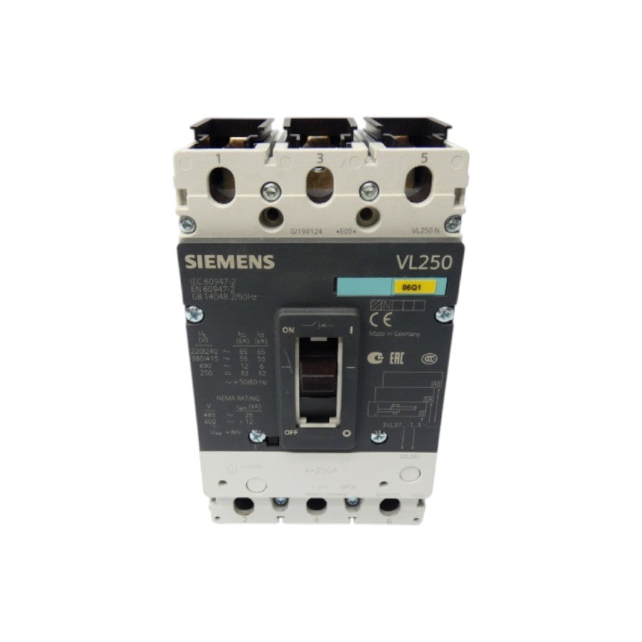 SIEMENS 3VL3725-1AA36-0AA0 600V 250A UNMP