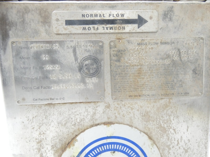 MICRO MOTION S040H125 1250PSI UNMP