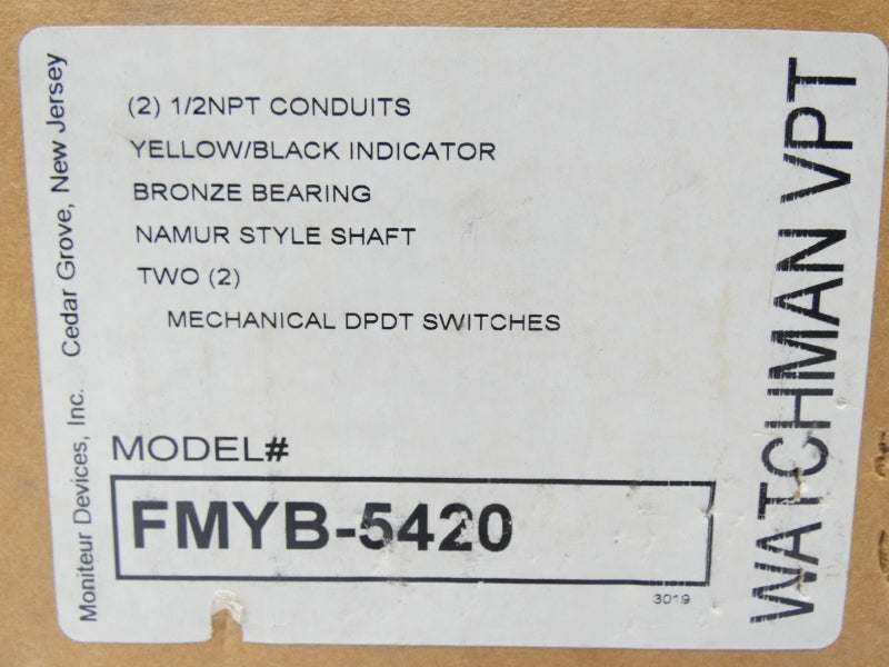 MONITEUR DEVICES FMYB-5420 125/250VAC 10A NSMP