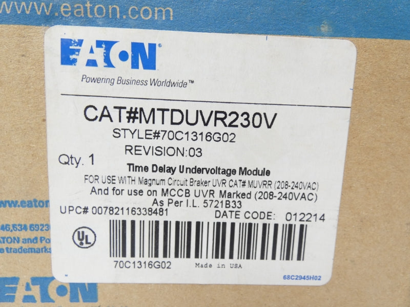 EATON MTDUVR230V 230VAC NSMP