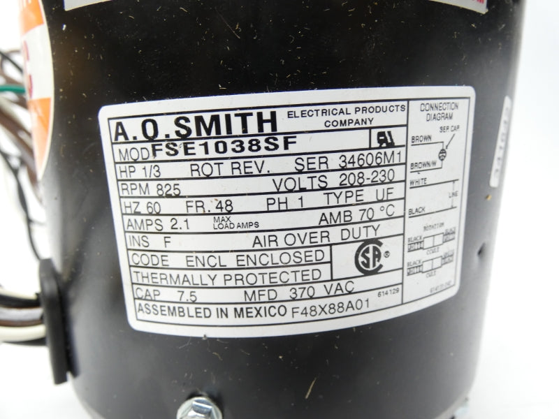 A.O. SMITH FSE1038SF 208-230V 2.1A NSMP