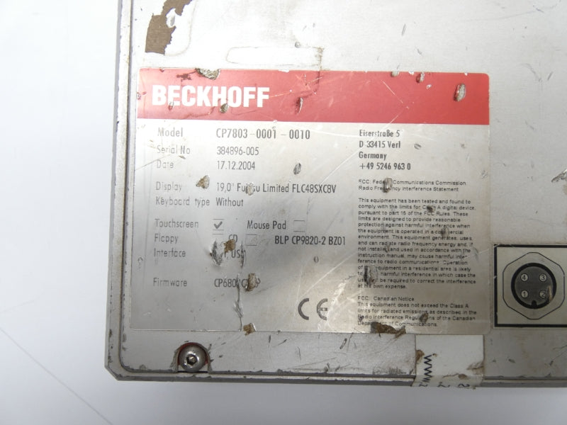 BECKHOFF CP7803-0001-0010 (AS PICTURED) UNMP