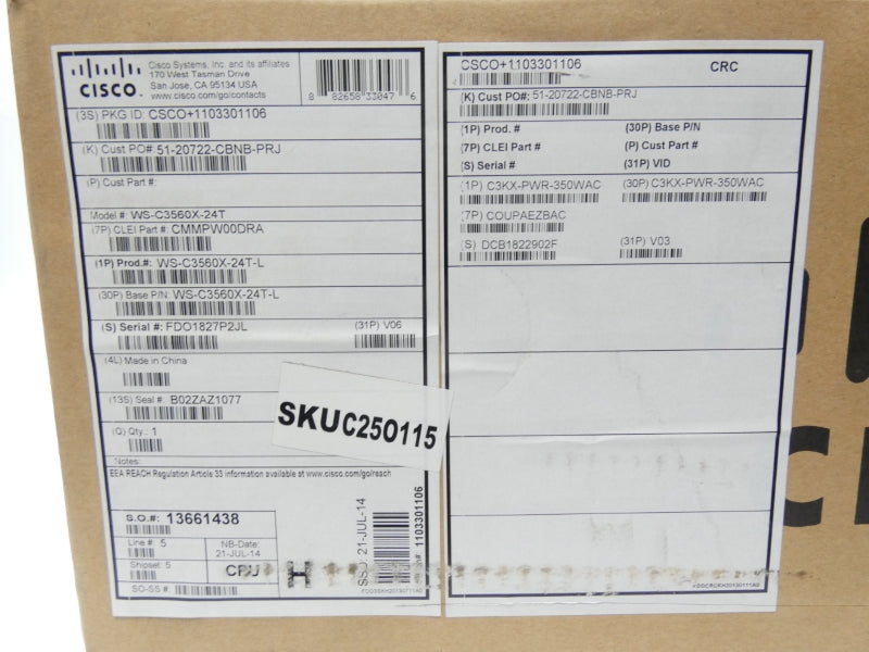 CISCO WS-C3560X-24T-L NSMP