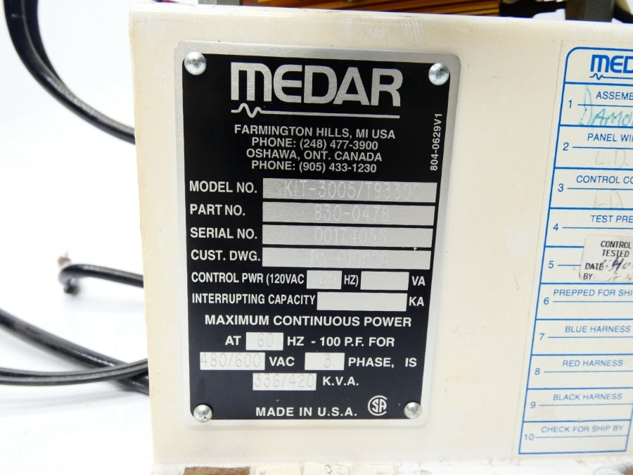 MEDAR KIT-3005/T93300 830-0478 (AS IS) UNMP