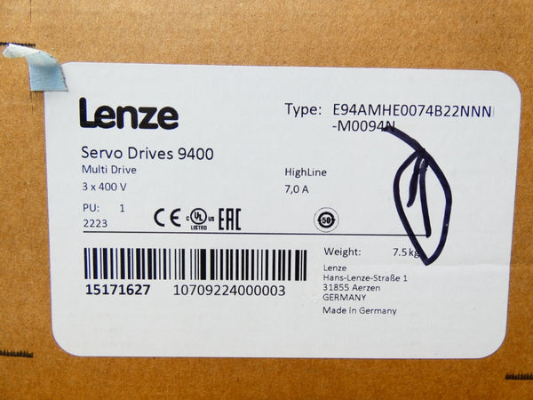 LENZE E94AMHE0074B22NNN-M0064N 400V 7A NSMP