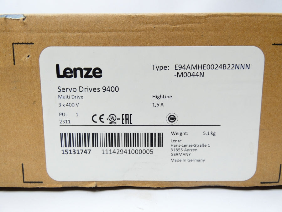 LENZE E94AMHE0024B22NNN-M0044N 400V 1.5A NSMP