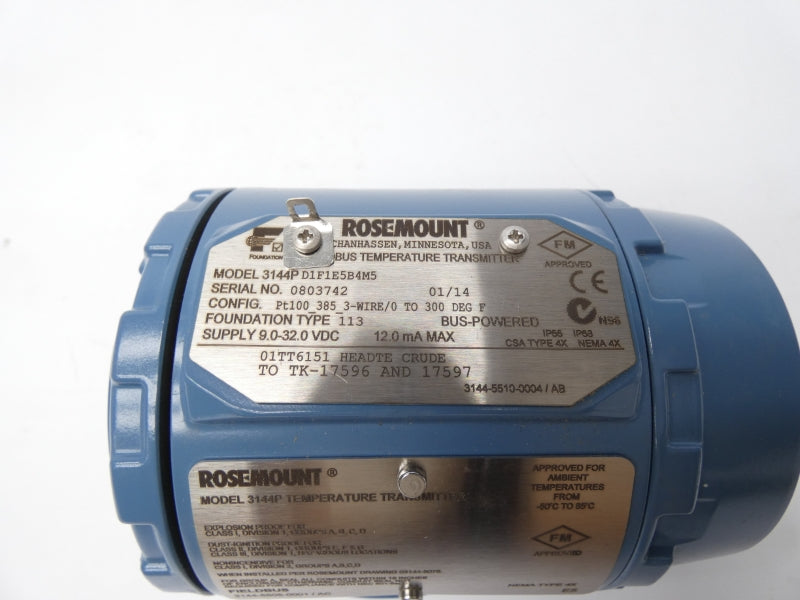 ROSEMOUNT 3144PD1F1E5B4M5 9-30VDC NSMP