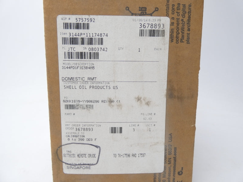ROSEMOUNT 3144PD1F1E5B4M5 9-30VDC NSMP