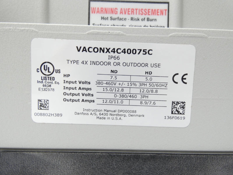 VACON X4C40075C 380-460V 15/12.8A NSMP