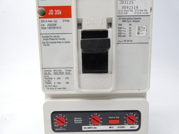 EATON JD3125 600V 125A NSMP