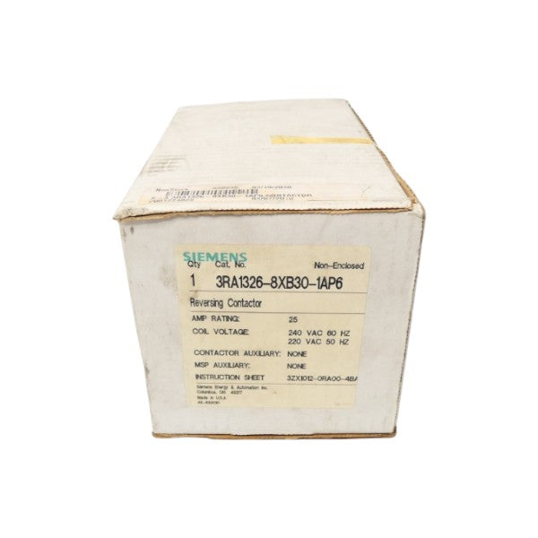 SIEMENS 3RA1326-8XB30-1AP6 220-240VAC 25A NSFS