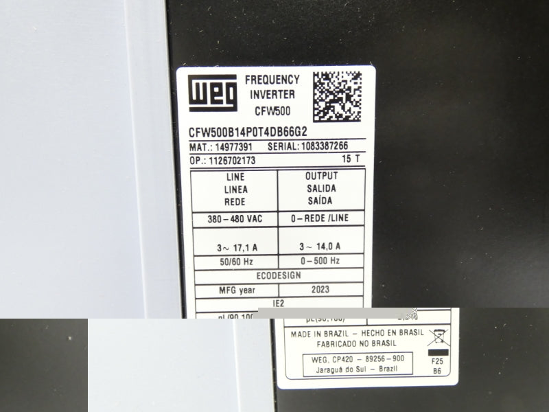 WEG CFW500B14P0T4DB66G2 380-480V 3-17.1A NSMP