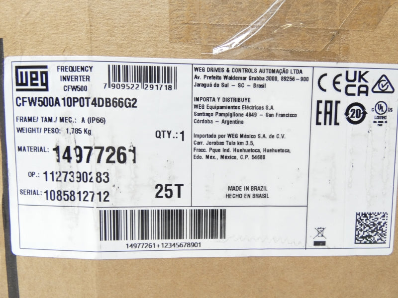 WEG CFW500A10P0T4DB66G2 380-480V 3-12.2A NSMP