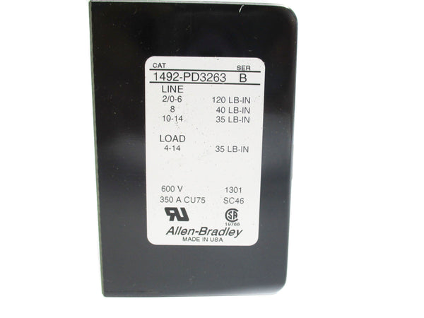 ALLEN BRADLEY 1492-PD3263 SER. B 600V 350A (WH) NSMP