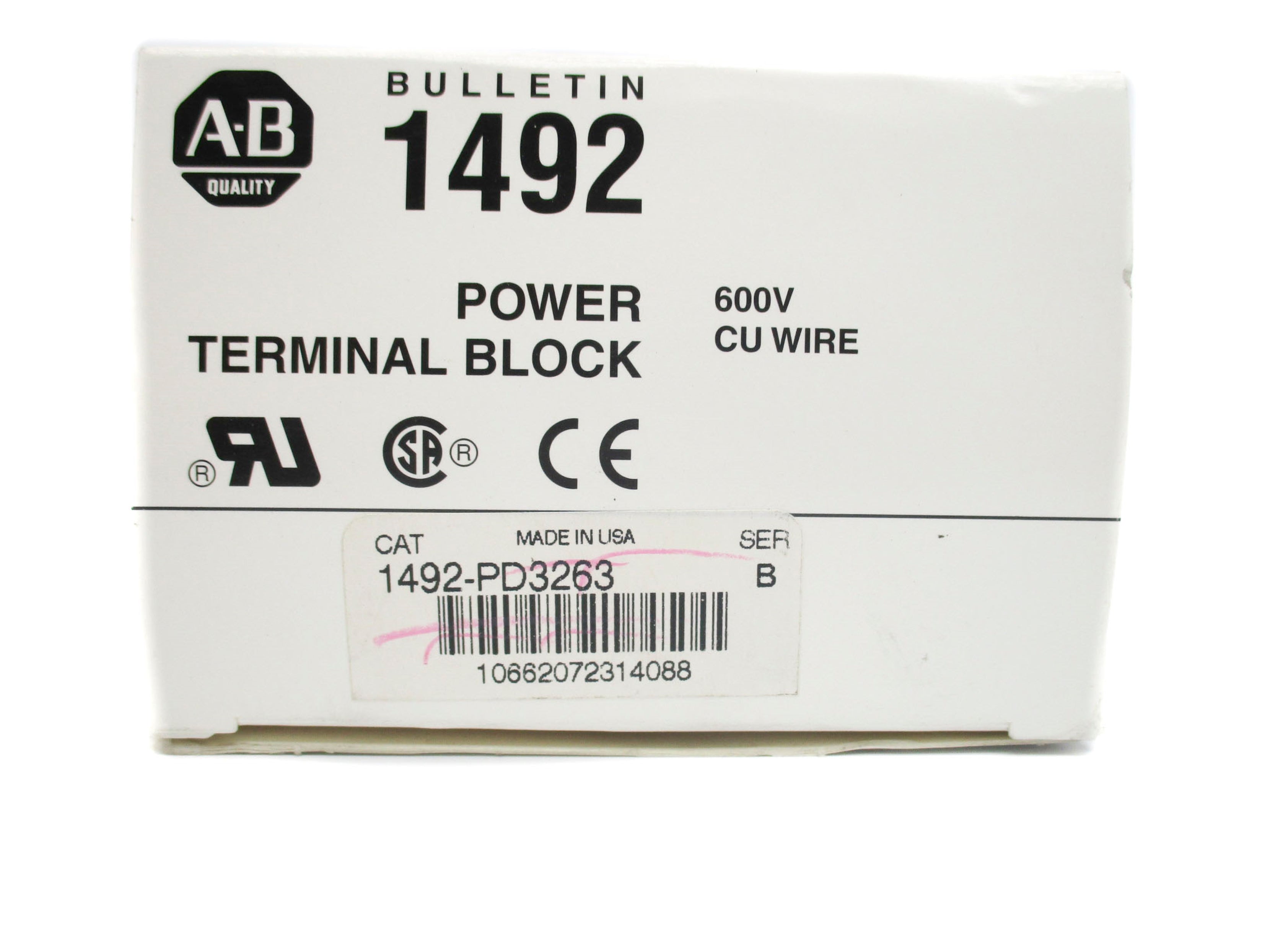 ALLEN BRADLEY 1492-PD3263 SER. B 600V 350A (WH) NSMP
