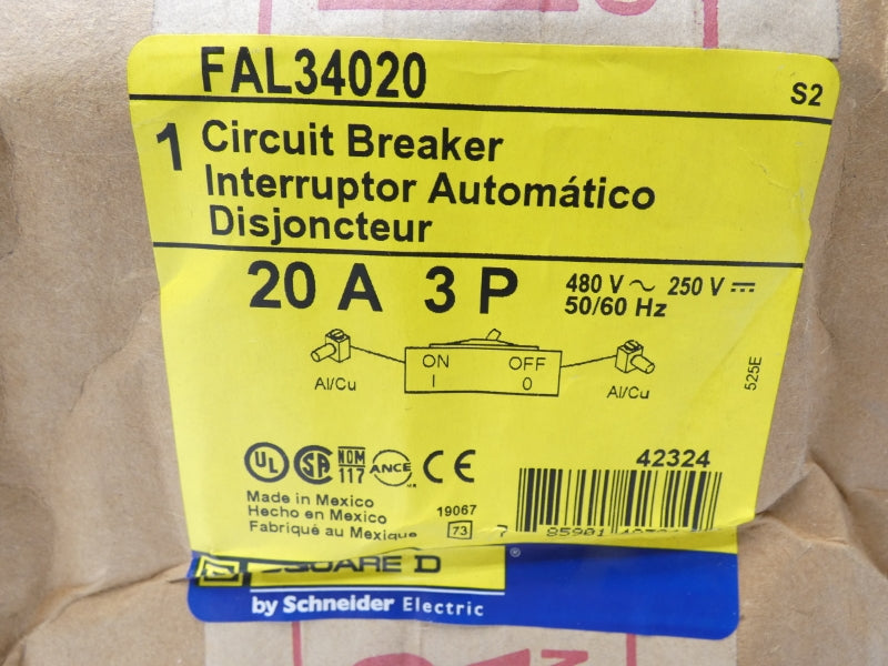 SQUARE D FAL34020 480V 20A (GRAY) NSMP