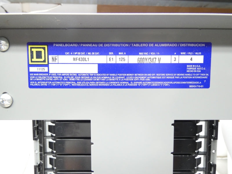 SQUARE D NF430L1  SER. E1 600/347V 125A NSMP