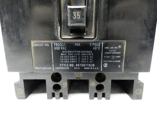 WESTINGHOUSE FB3035 4975D71G38 600V 35A NSNP