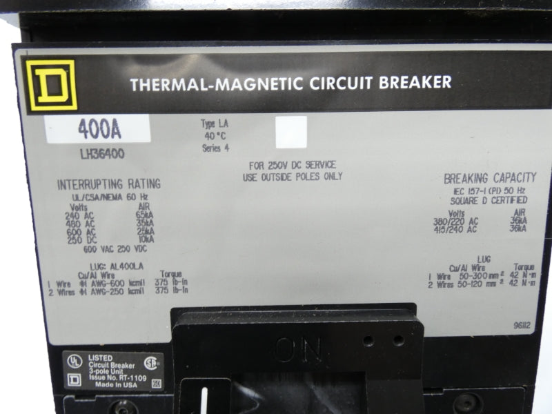 SQUARE D LH36400 600V 400A (GREY) NSMP