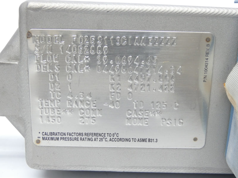 MICRO MOTION F025S113CIAAEZZZZ 1/2" (AS IS) NSNP