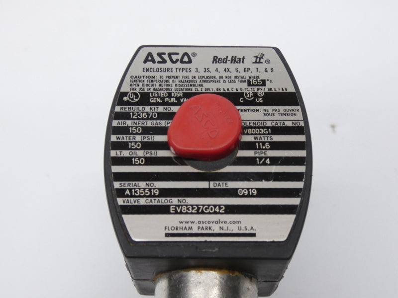 ASCO EV8327G042 24DC 150PSI 1/4" NSNP