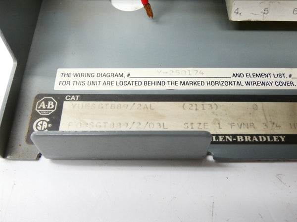 ALLEN BRADLEY YUESGT889/2AL(2113) SER. Q 480V (AS PICTURED) NSNP