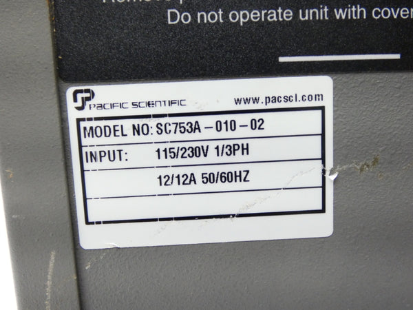PACIFIC SCIENTIFIC SC753A-010-02 115/230V 12A UNMP