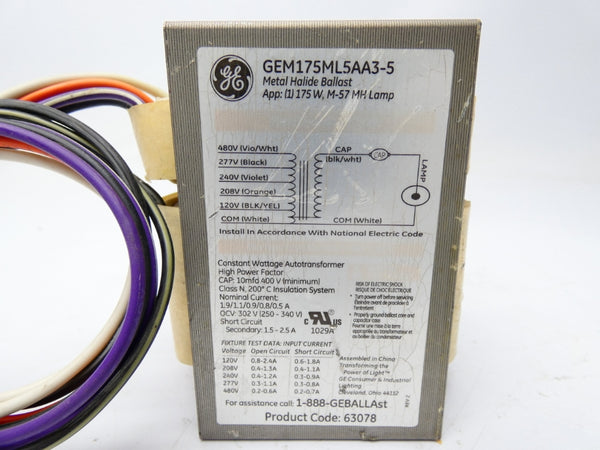 GENERAL ELECTRIC GEM175ML5AA3-5 480V (AS PICTURED) NSNP