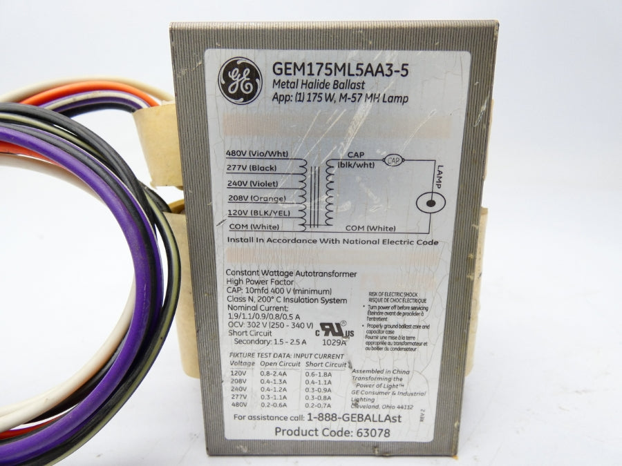 GENERAL ELECTRIC GEM175ML5AA3-5 480V (AS PICTURED) NSNP