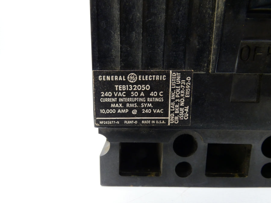 GENERAL ELECTRIC TEB132050 240VAC 50A UNMP
