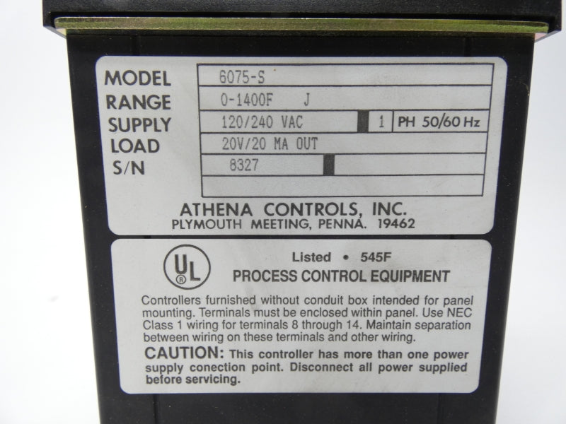 ATHENA CONTROLS 6075-S0-1400FJ 120/240VAC NSNP