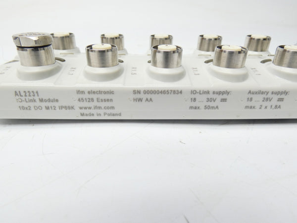 IFM EFECTOR AL2231 IO-LINKMODULE10X2DOM12IP69K 18-30V 1.8A NSMP