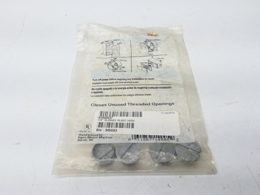 SIGMA ELECTRIC 14005 1/2" (PKG OF 4) NSMP