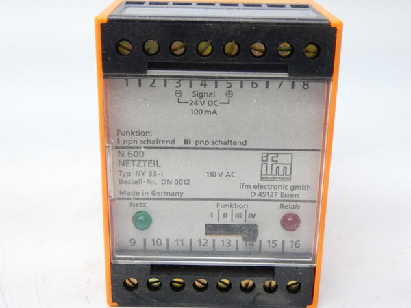 IFM EFECTOR DN0012 N600 110VAC NSMP