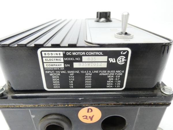 BODINE 835 115VAC 10/4.2A UNMP